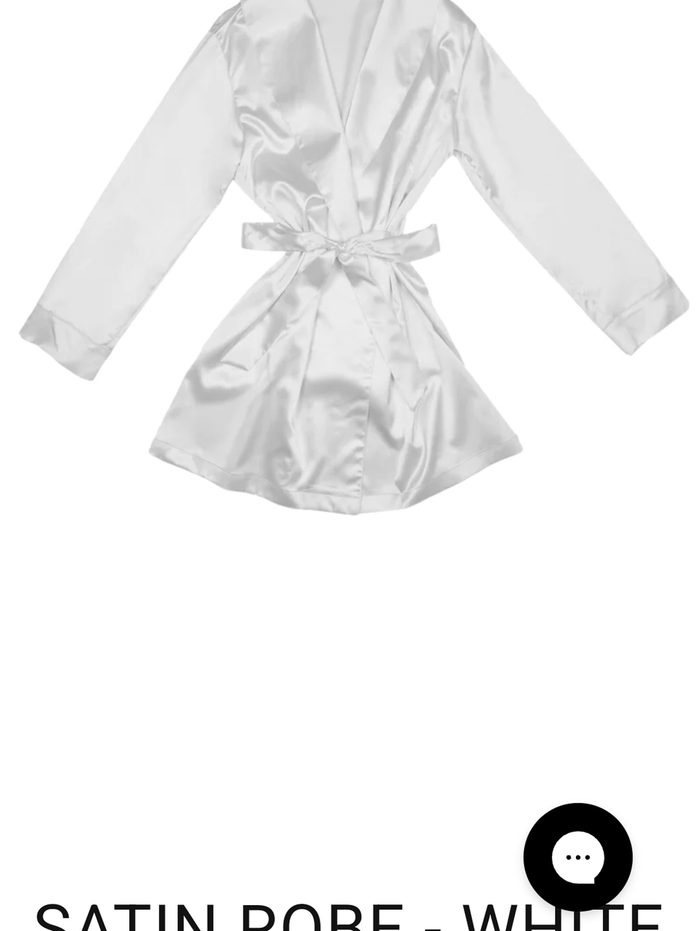 Satin Tie-Waist Robe in White